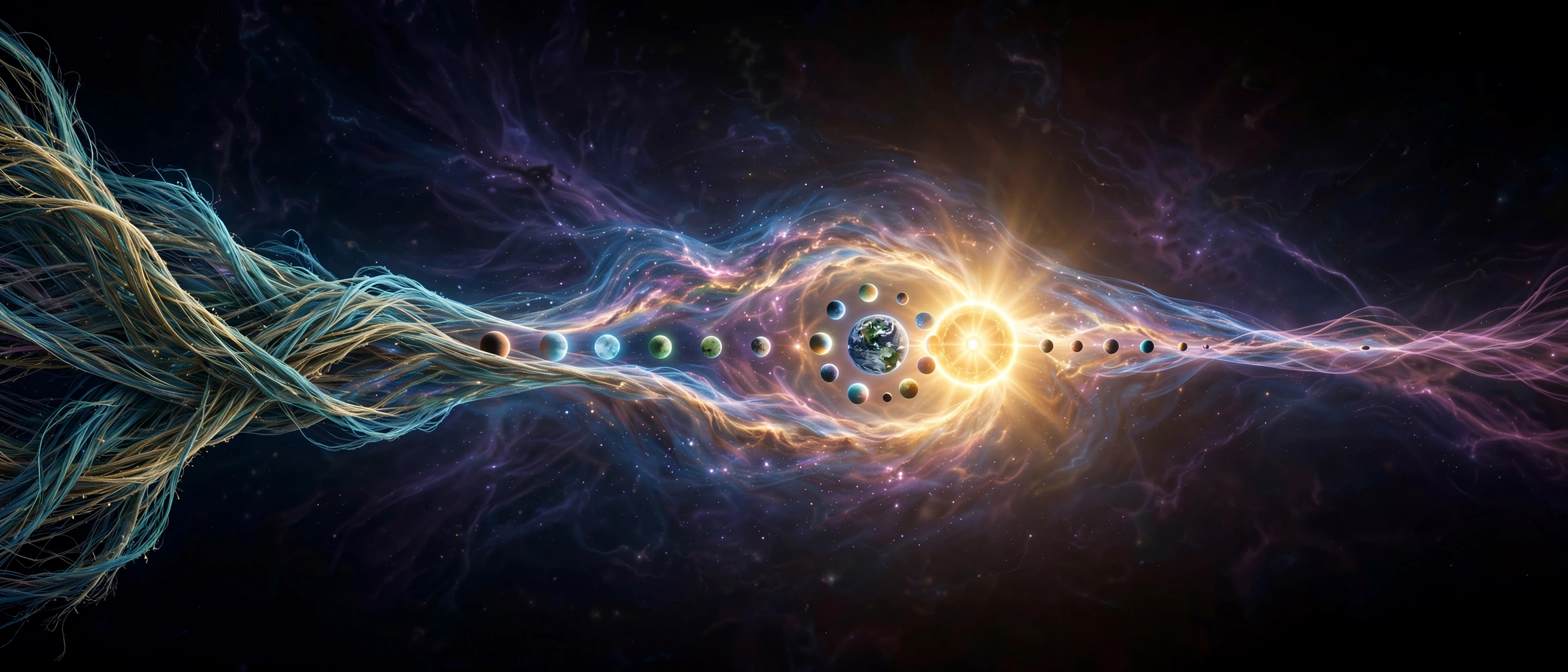 A long thin nebula streaking across dark space like a river of stars