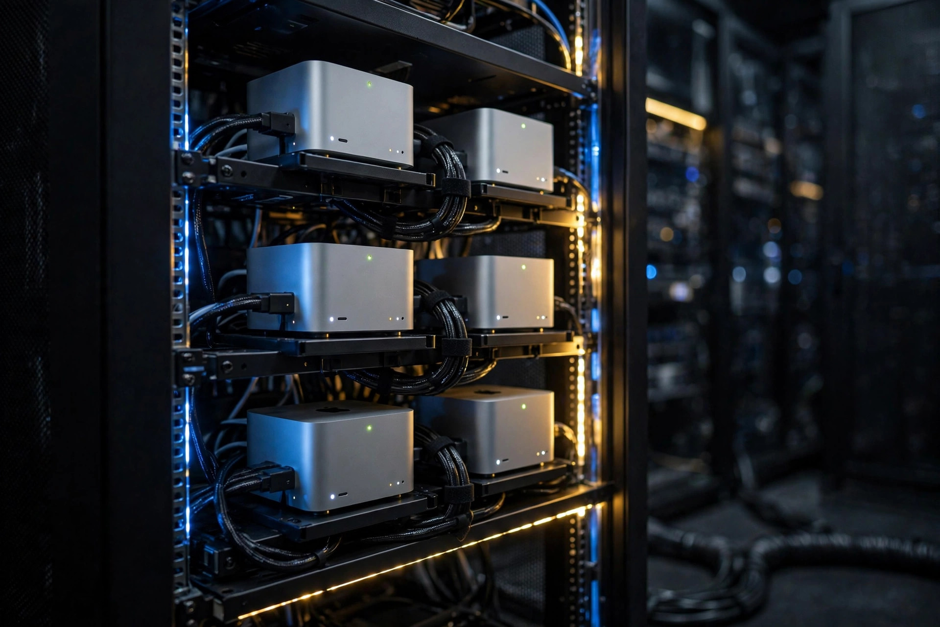 Mac mini in a server rack