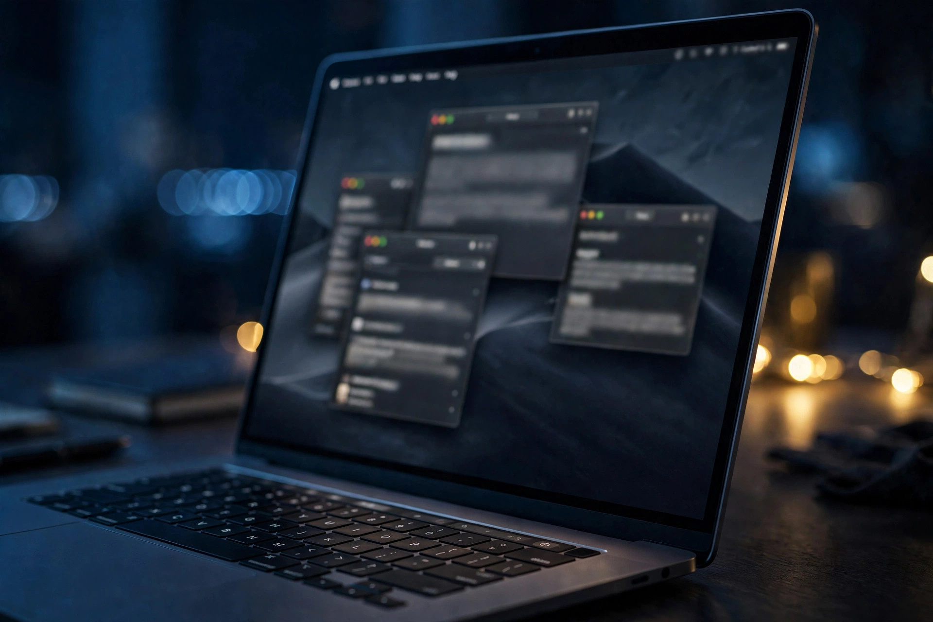 macOS desktop closeup